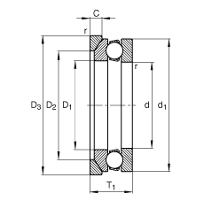 ����������S�� 53312 + U312, ����(j��) DIN 711/ISO 104 ��(bi��o)��(zh��n)����Ҫ�ߴ����������������S����Ȧ����Ȧ���ɷ��x