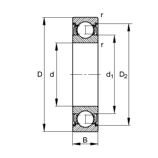 ������S�� 6022-2Z, ����(j��) DIN 625-1 ��(bi��o)��(zh��n)����Ҫ�ߴ�, �ɂ�(c��)�g϶�ܷ�