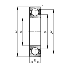 ������S�� 62310-2RSR, ����(j��) DIN 625-1 �˜ʵ���Ҫ�ߴ�, �ɂ�(c��)���ܷ�