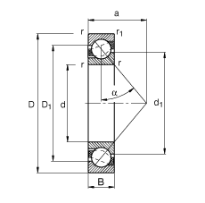 �ǽ��|���S�� 7320-B-JP, ����(j��) DIN 628-1 ��(bi��o)��(zh��n)����Ҫ�ߴ磬���|�� �� = 40��