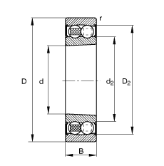 ���{�����S�� 2207-K-2RS-TVH-C3, ���� DIN 630 �˜ʵ���Ҫ�ߴ�, �F�ף��F�� 1:12���ɂȴ��ܷ�